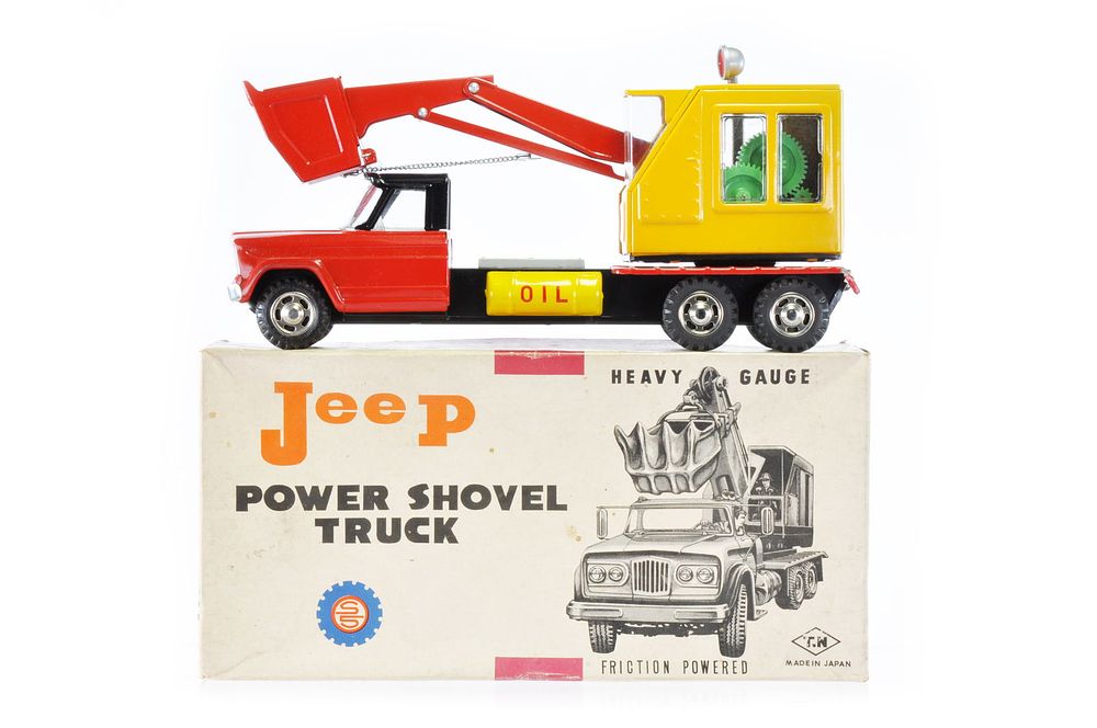 Lot 453: Large Jeep Power Shovel Tin Truck by T.N. Nomura, Japan