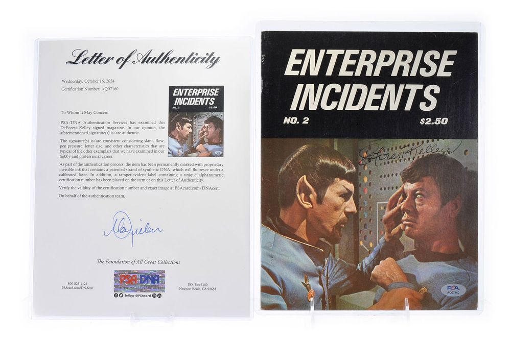 Lot 491: DeForest Kelley Dr. McCoy Signed Star Trek Enterprise Incidents Magazine Issue No.2 PSA DNA COA