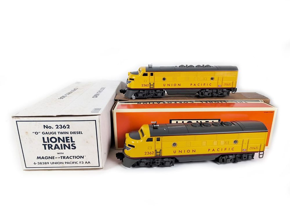 Lot 512: Lionel 6-38389 O Neil Young UP F3 A-A Diesels. Postwar-inspired #2362 conventional Union Pacific F3