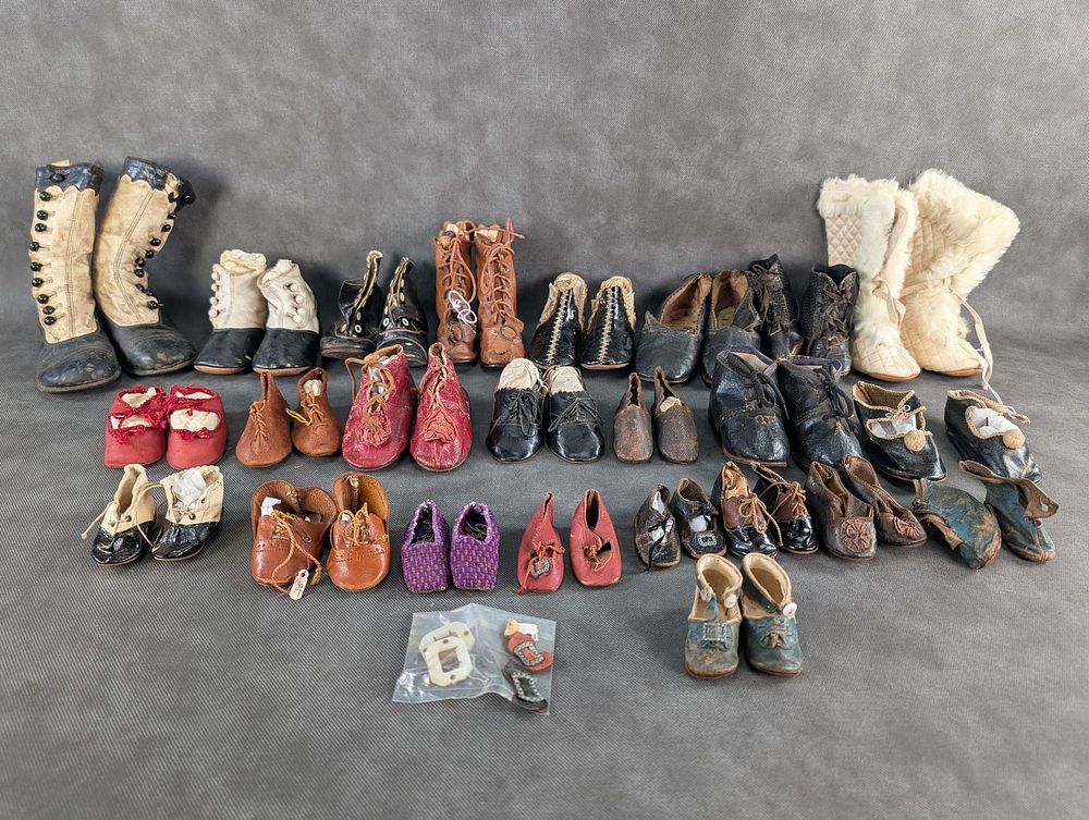 Lot 147A: Lot of 24 Pairs of Antique French and German Shoes