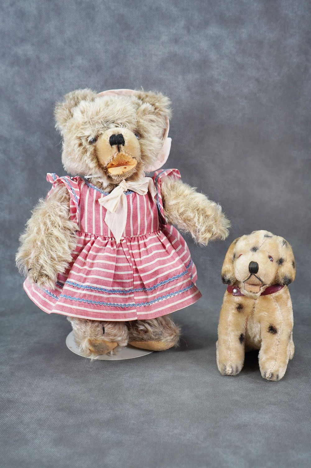 Lot 204B: 1950's Steiff Zotty Bear and Plush Japan Dalmation Dog Cute