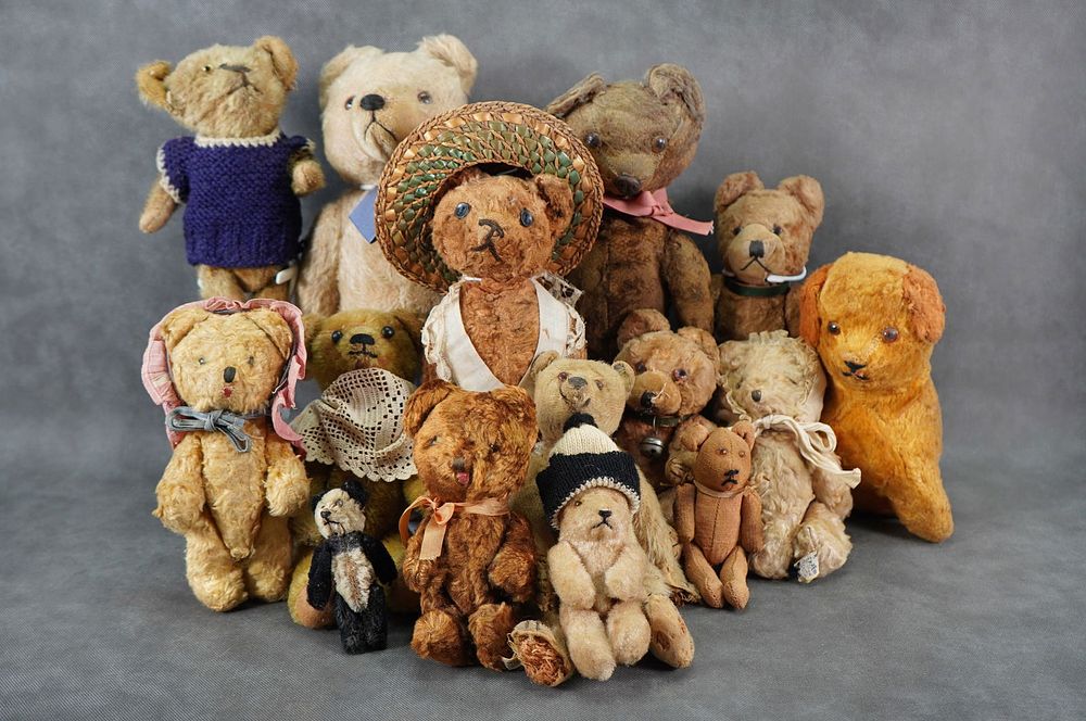 Lot 204C: Lot of 15 Antique Teddy Bears Great Assortment