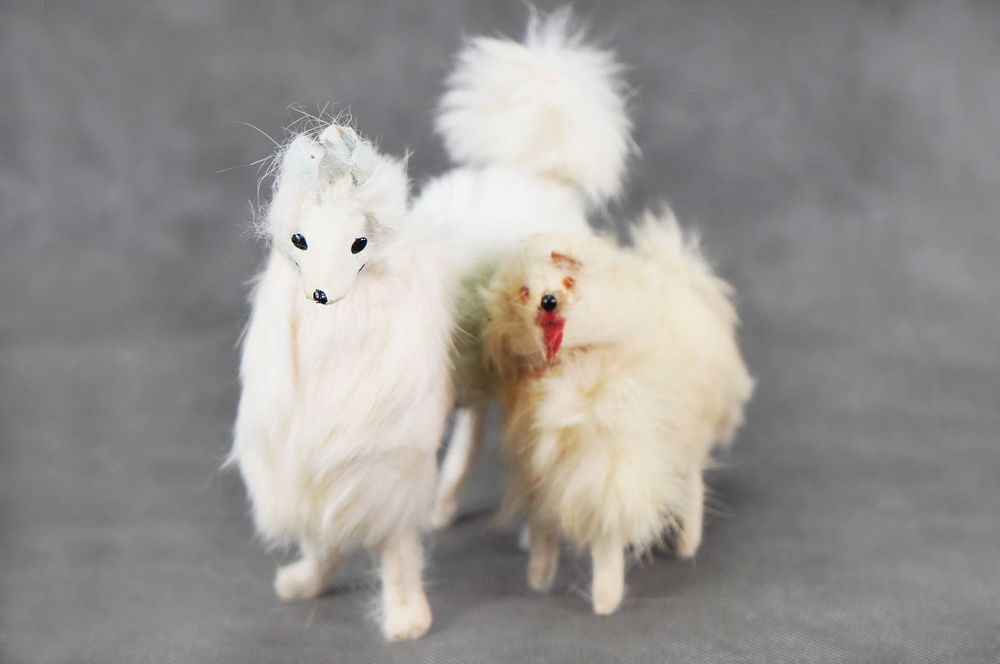 Lot 204E: Pair of Miniature Dog with real fur