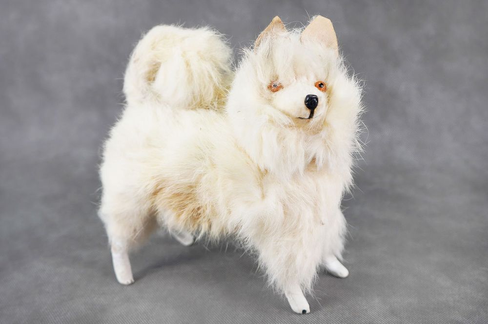 Lot 204I: Early French Husky Dog Composition & fur Candy Container