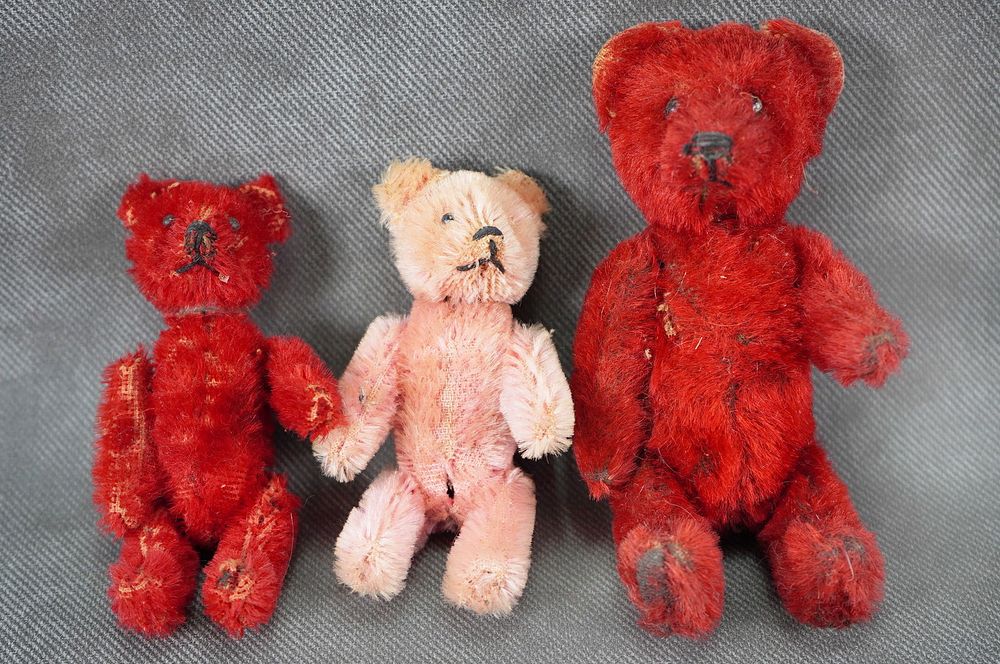 Lot 204L: Group of 3 miniature Mohair Bear Perfume bottles