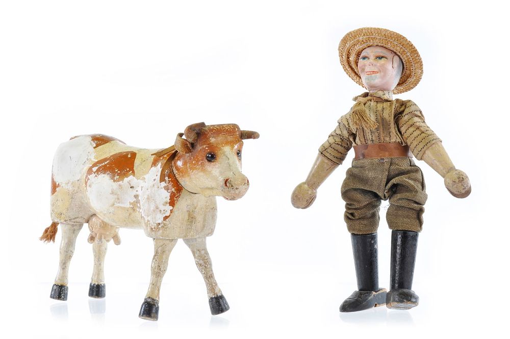 Lot 206: American Farmer and Cow by Schoenhut