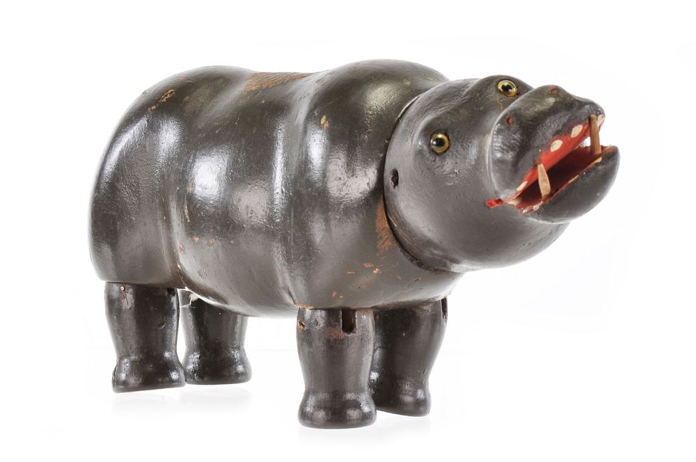 Lot 213: Rare Schoenhut Hippo with Glass Eyes