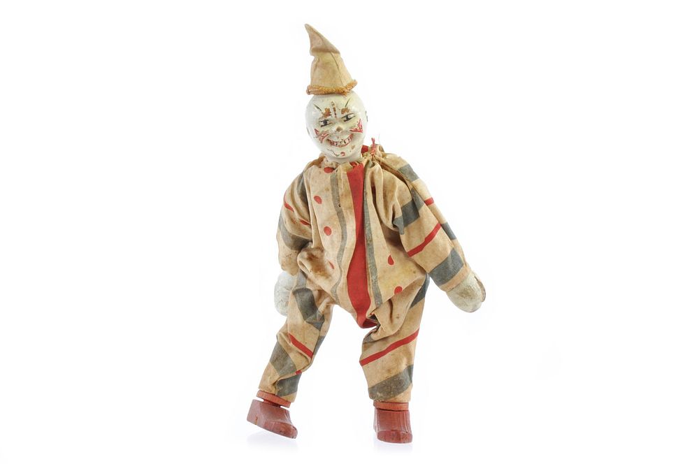 Lot 232: Cracker Jack White, Blue, and Red Clown by Schoenhut