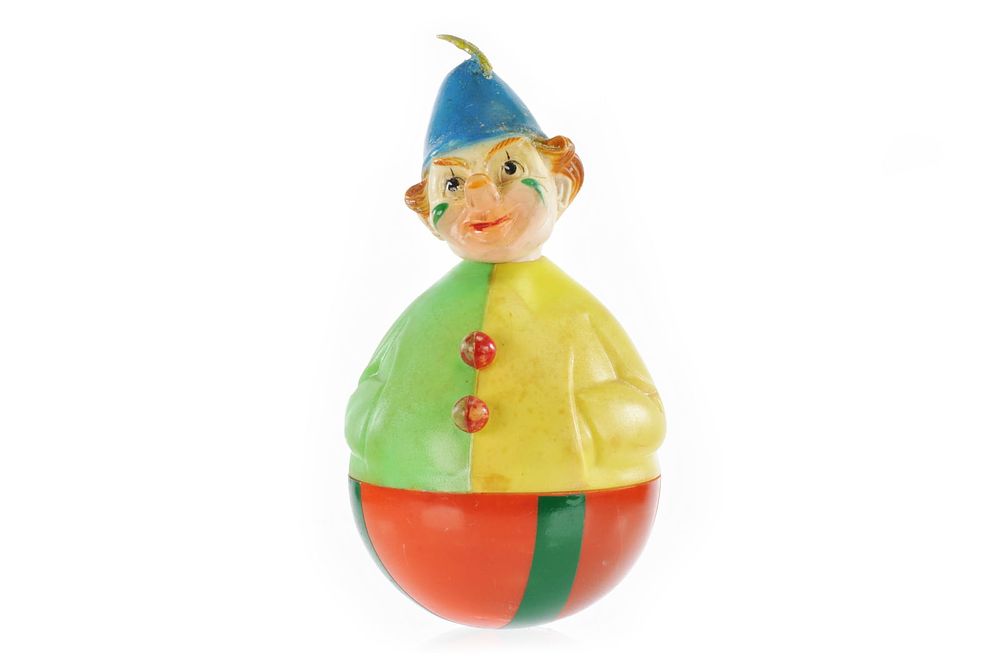 Lot 256: Large Clown Rolly Dolly with Feather Cap