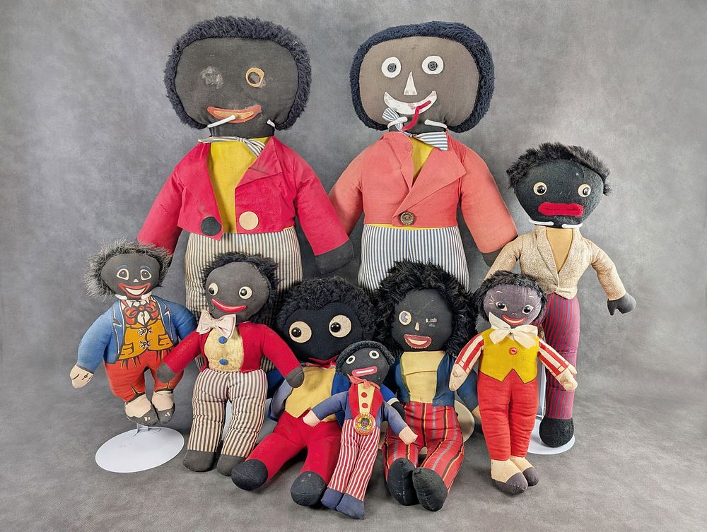 Lot 286: Lot of 9 Black Americana Rag Dolls 11" - 25" tall