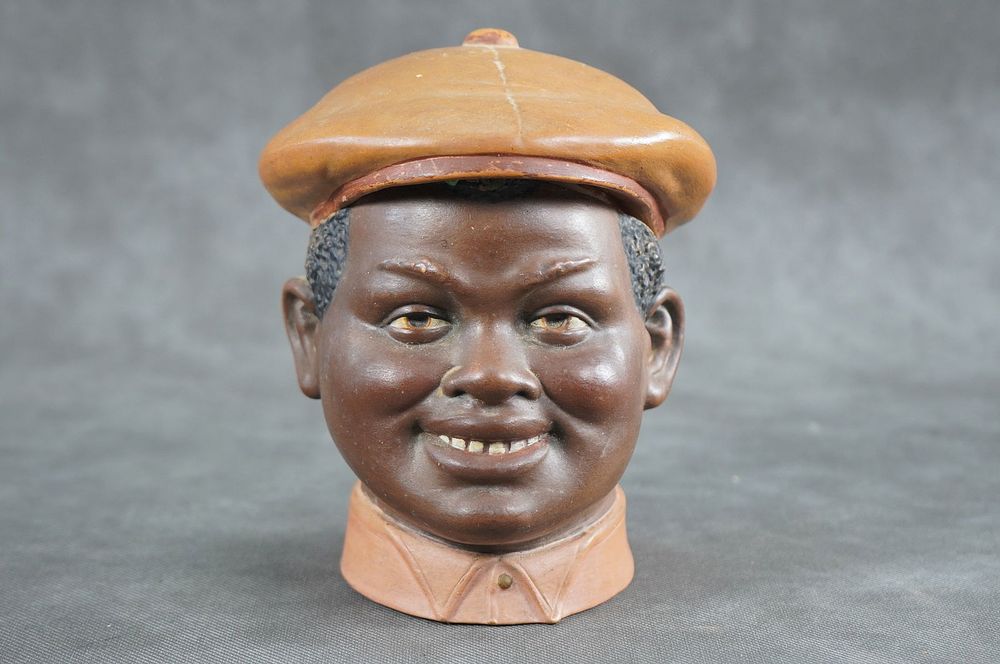 Lot 293: Vintage Ceramic Lidded Bust of Man with Hat