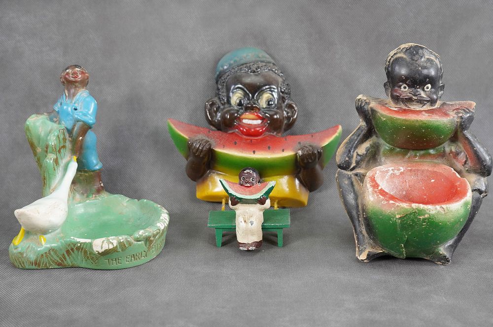 Lot 295: Lot of Plaster Figures Eating Watermelon