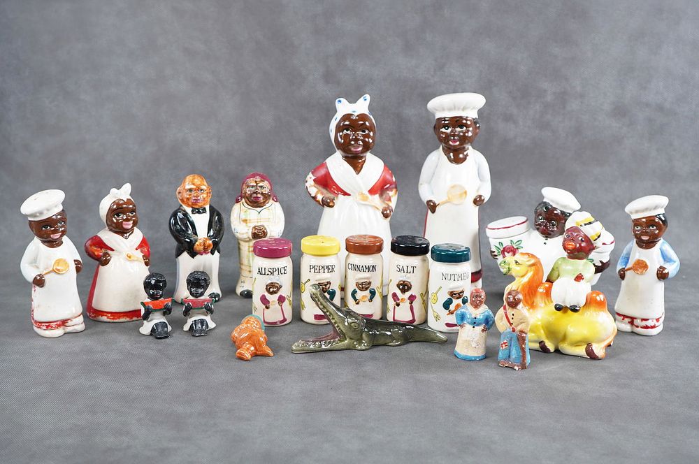 Lot 296: Huge lot of Mammy and Chef Salt and Pepper Shakers