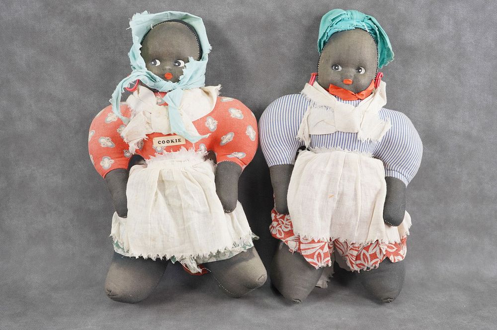 Lot 303: Pair of Black Cloth Rag Dolls