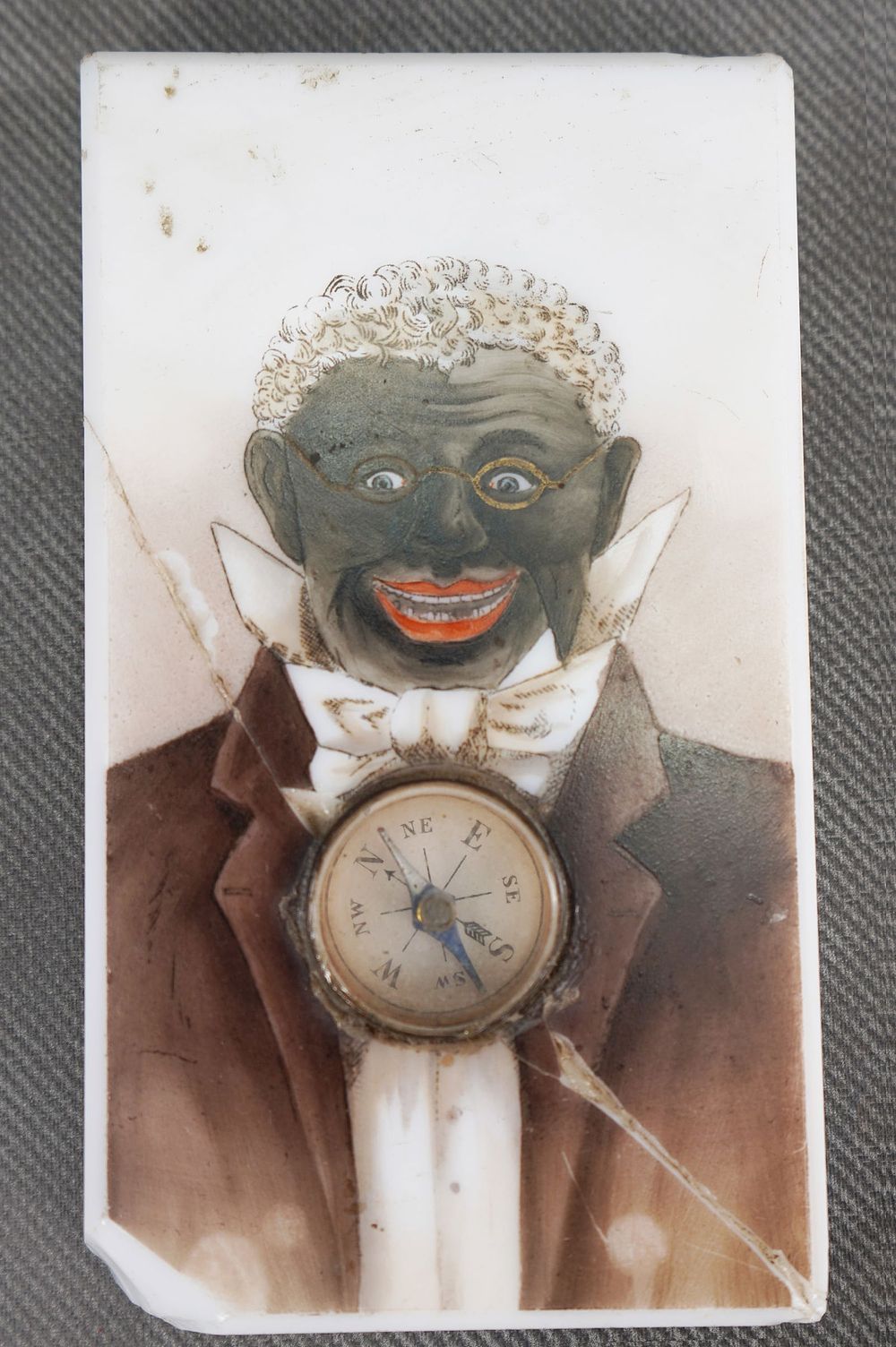 Lot 311: Early Elegant Black Man on Marble with Compass Paperweight