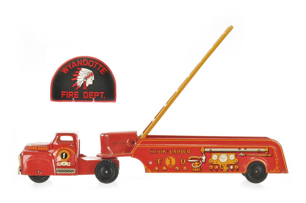 Lot 154: Wyandotte Number 1 Hook and Ladder Steel Toy