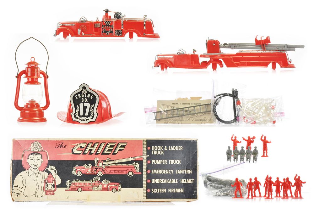 Lot 156: Boxed Fire Chief Set by Eldon with Accessories
