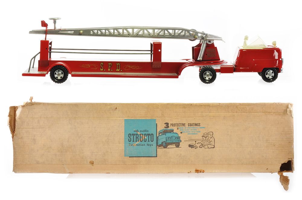 Lot 165: Boxed Structo Open Cab Fire Ladder Truck