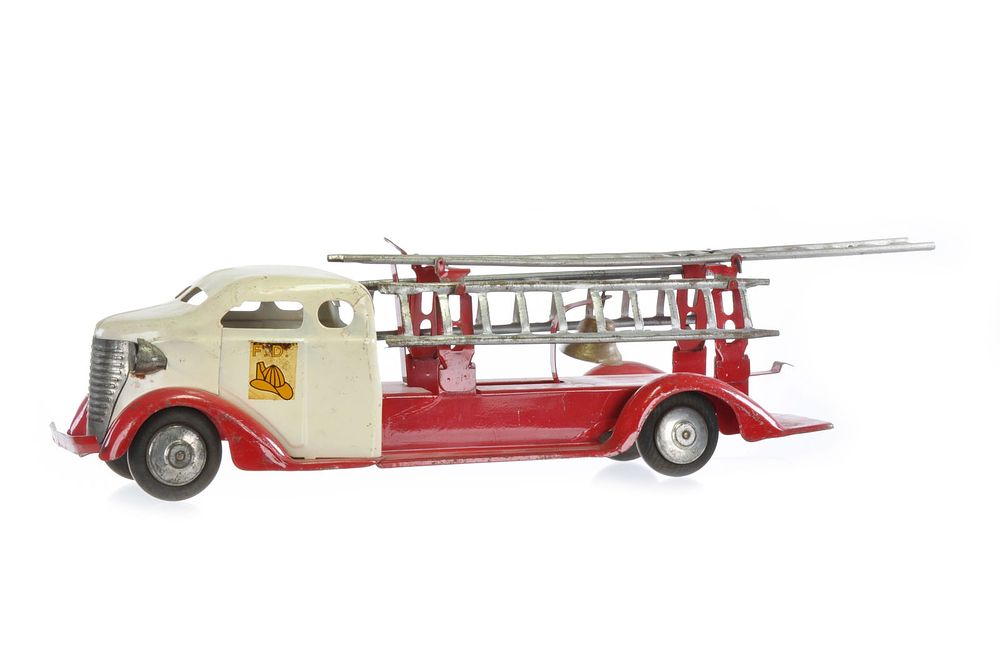Lot 166: Medium Turner White and Red Ladder Truck with Bell