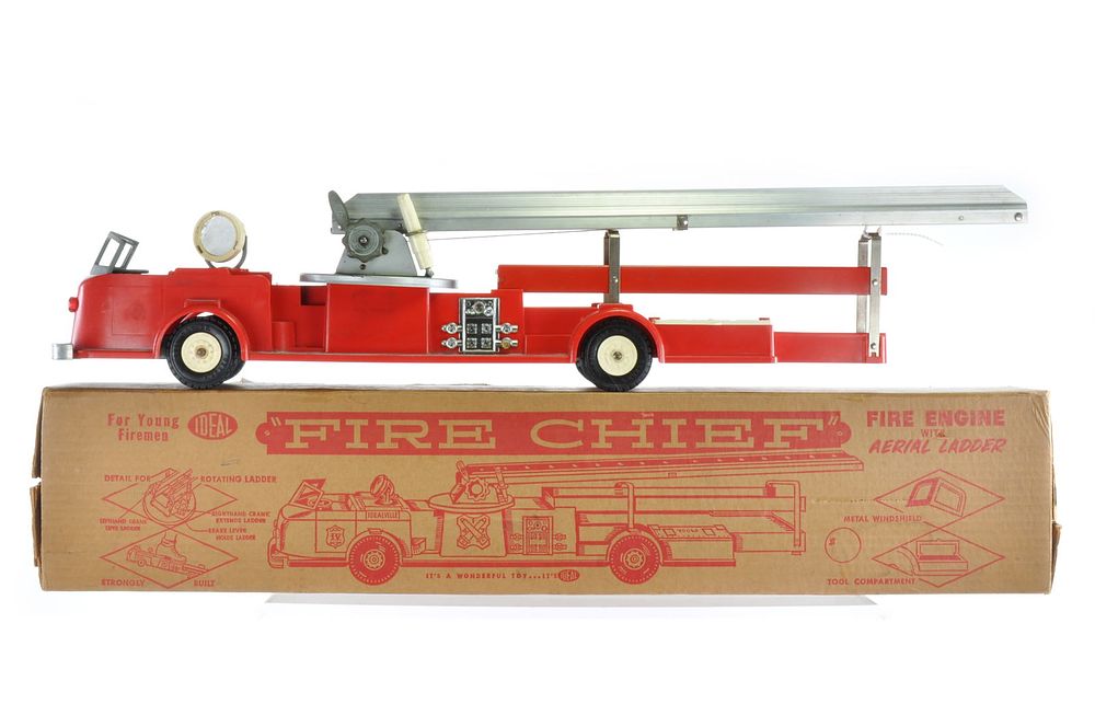 Lot 168: Ideal Fire Chief Engine and Ladder Boxed Toy