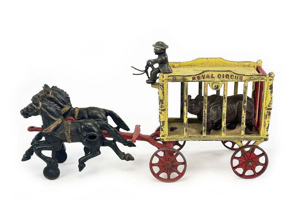 Lot 180: Hubley Royal Circus Rhino Cage in Yellow