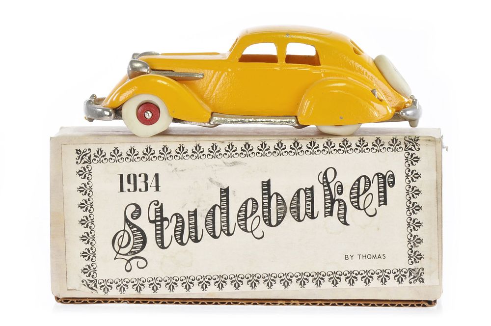 Lot 187: 1934 Yellow Studebaker by Thomas Toys and Hubley