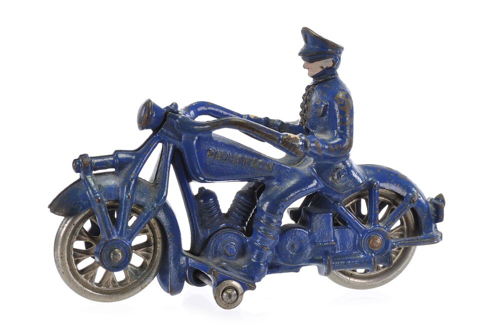 Lot 222: Large Champion Motorcycle with Steel Wheels