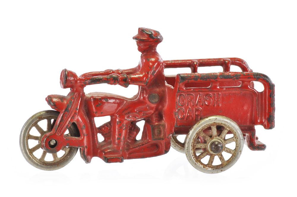 Lot 223: Hubley Red Crash Car Cast Iron