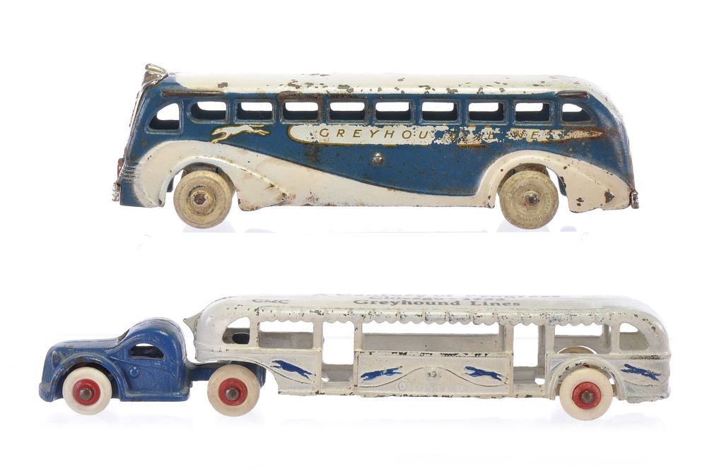 Lot 231: Arcade Century of Progress Bus and Greyhound Cast Iron Bus