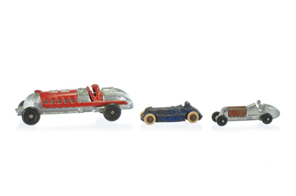 Lot 233: Race Car Lot of Three Iron and Diecast Racers