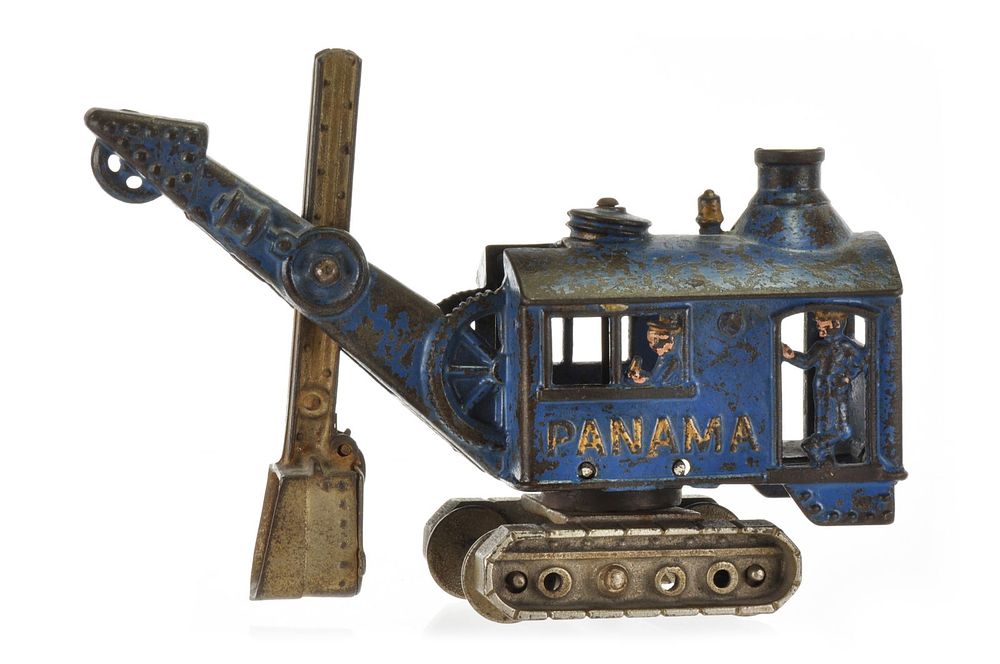 Lot 250: Rare Blue Hubley Cast Iron Panama Steam Shovel