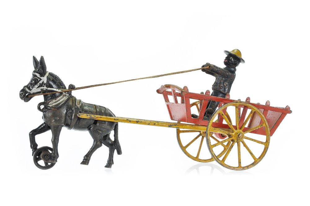Lot 300: Cast Iron Horse Cart by Black Man by Wilkins