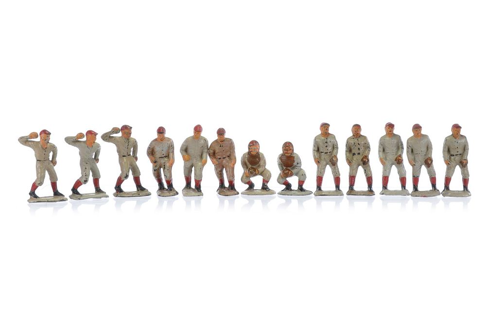 Lot 306: Auburn Rubber Baseball Players Red Team (13)