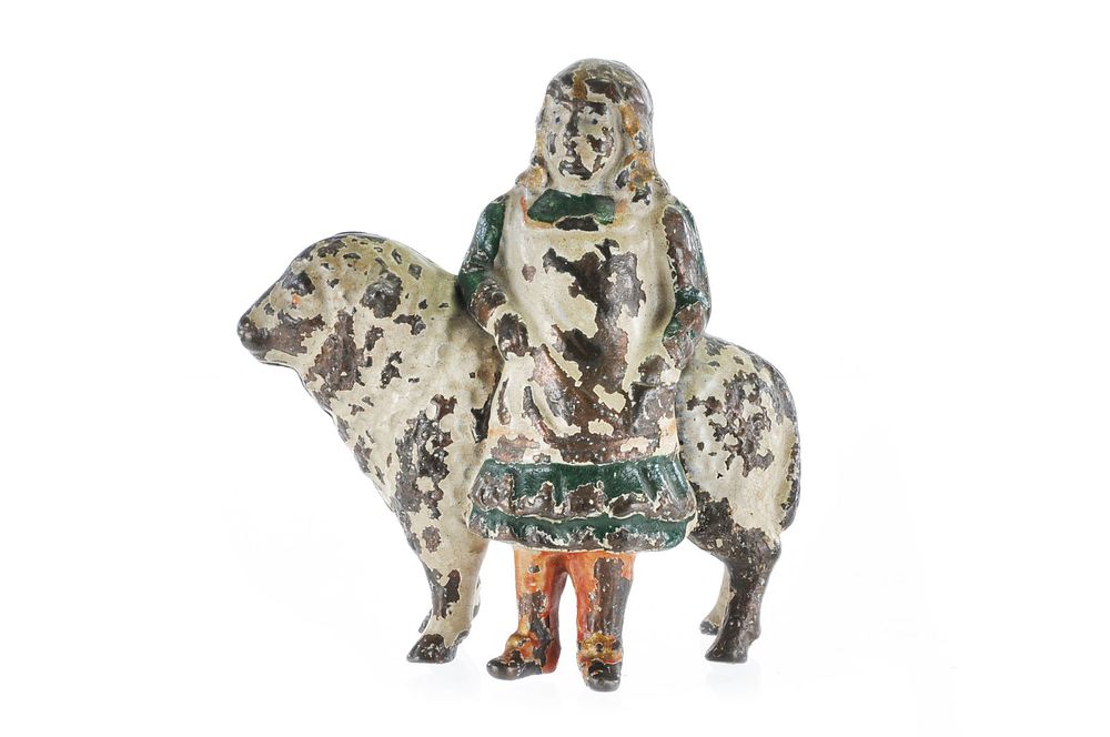 Lot 311: Mary and Her Little Lamb Ca. 1901 Cast Iron Still Bank