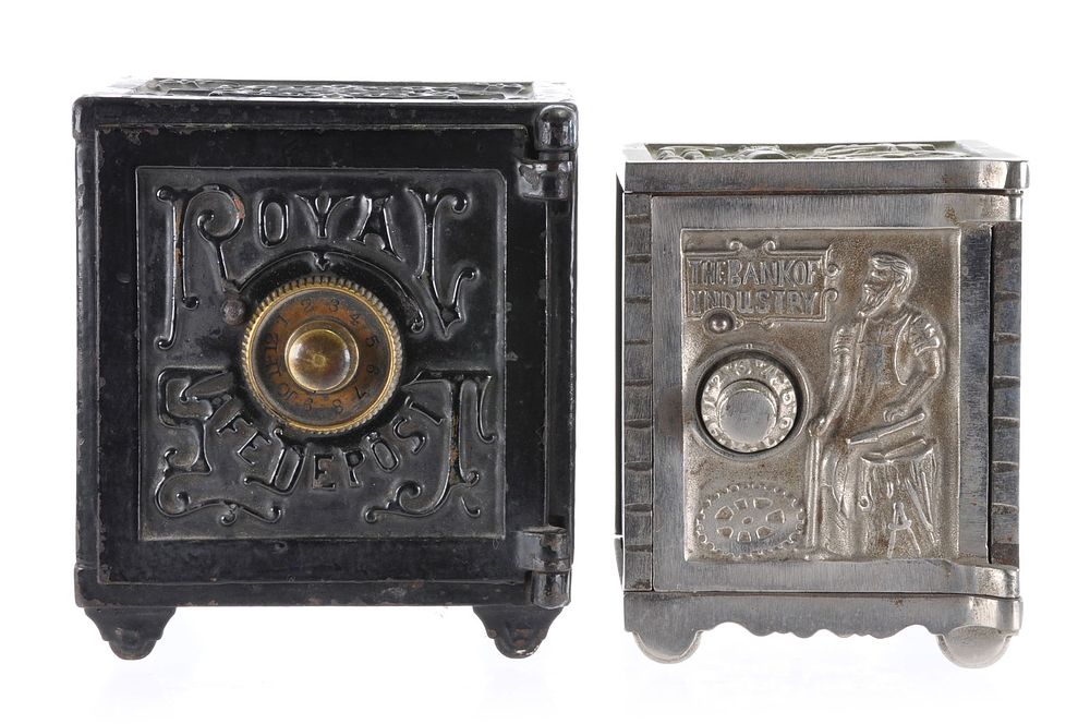 Lot 316: Kenton Bank of Industry and Henry Hart Co. Royal Safe Deposit Combo Safe Banks