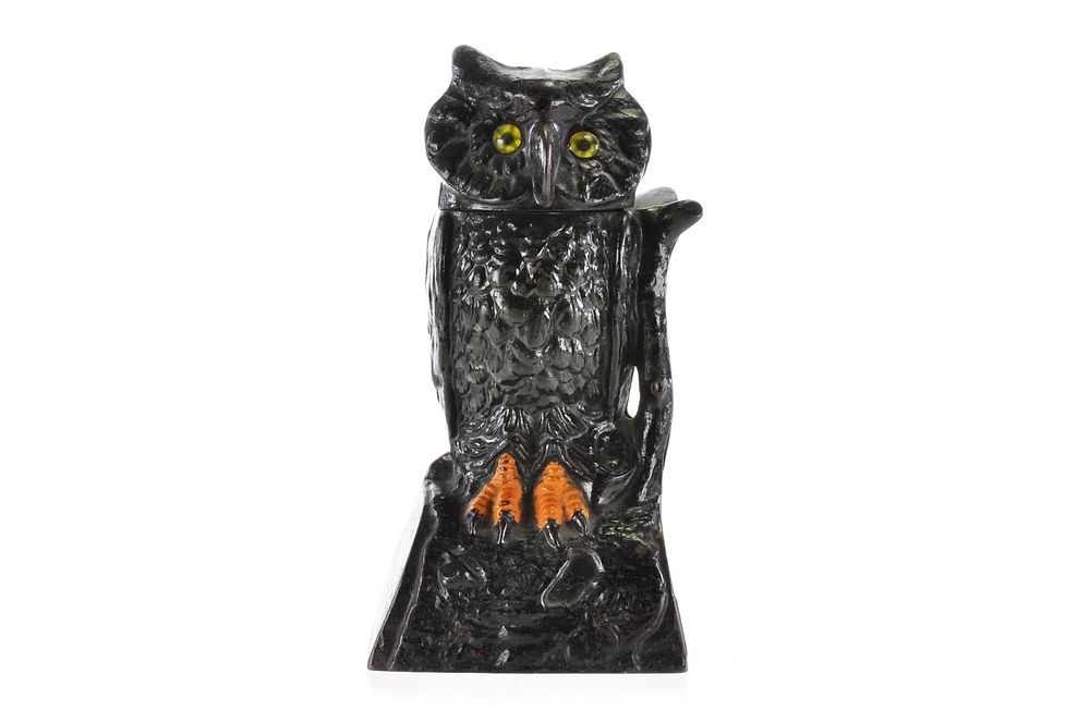 Lot 319: J & E Stevens Cast Iron No. 220 Mechanical Owl Bank
