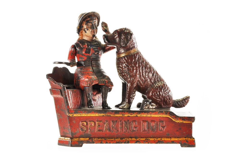 Lot 324: Shepard Hardware Cast Iron Speaking Dog Mechanical Bank