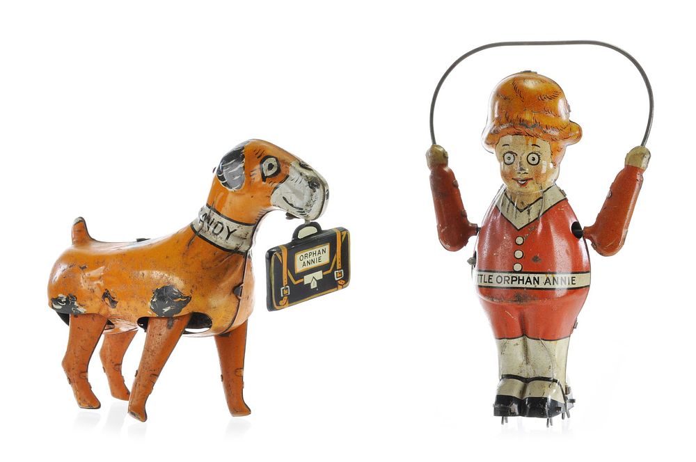 Lot 351: Marx Little Orphan Annie and Sandy Tin Litho Windups