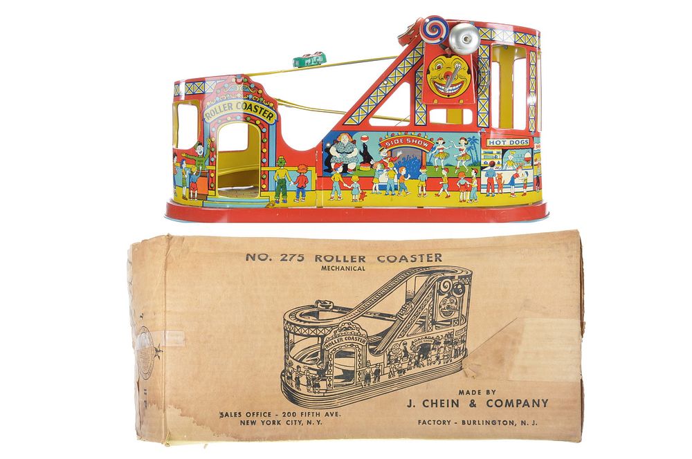 Lot 353: J. Chein Tin Litho Windup No. 275 Rollercoaster Boxed