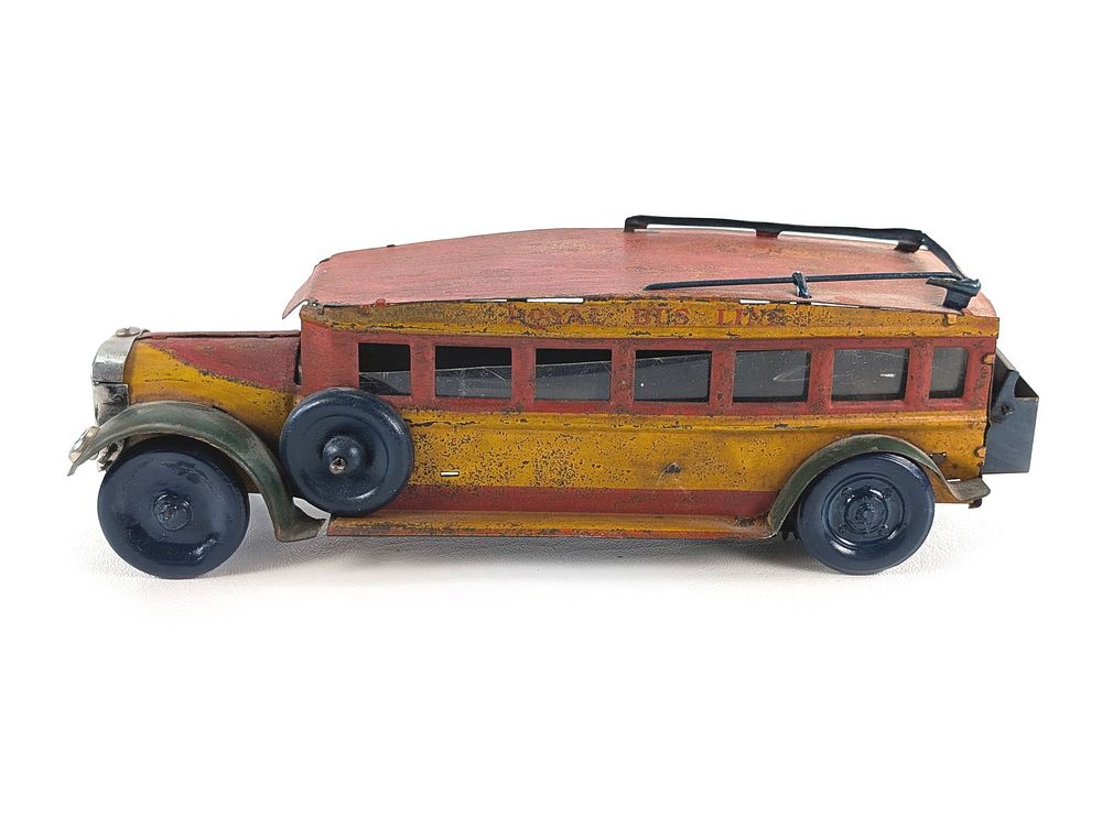 Lot 369: Louis Marx Windup Tin Litho Royal Bus Line Bus