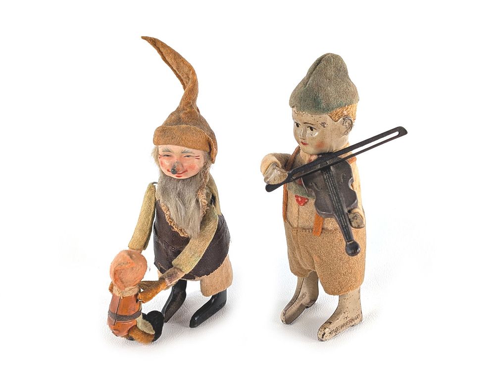 Lot 378: Pair of Schuco Gnomes or Elf Windup Toys Works No Key Included