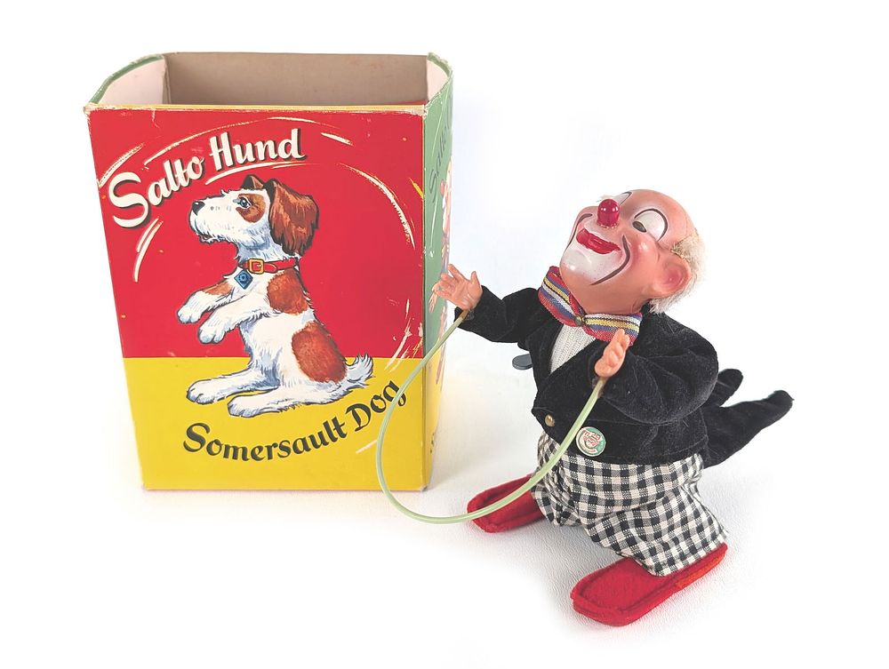 Lot 379: Western Germany Windup Somersault Clown Boxed Works