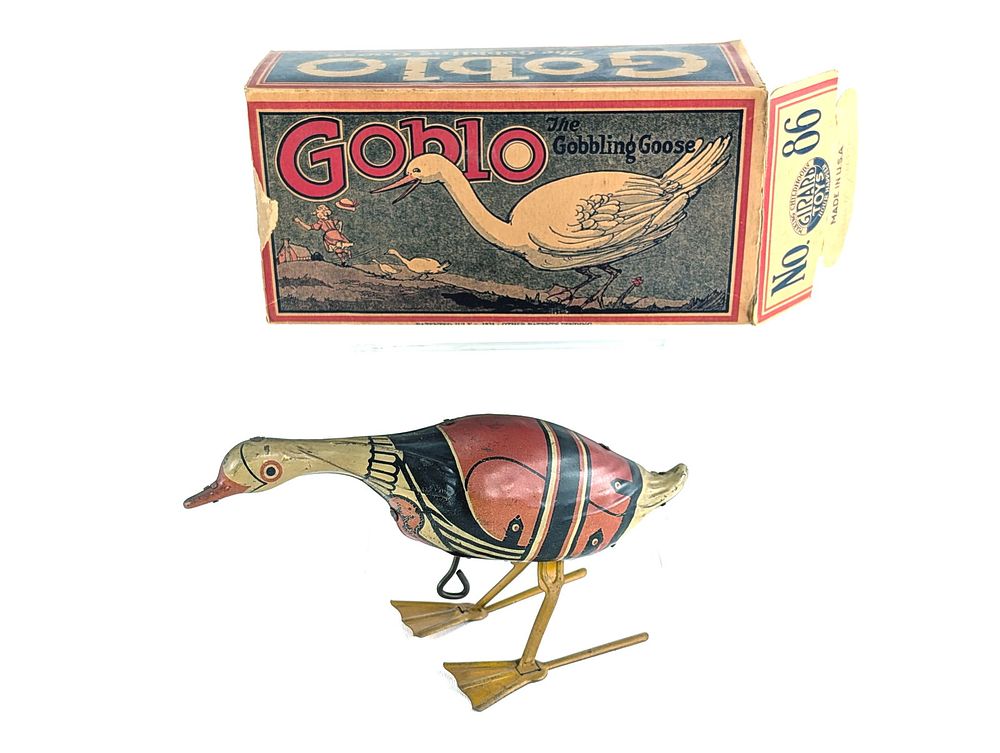 Lot 388: Girard #86 Tin Litho Windup Gobbling Goose Works Boxed
