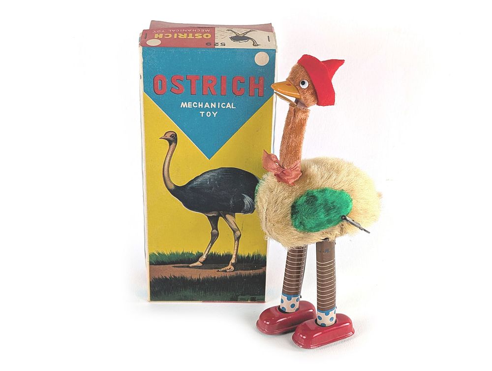 Lot 391: Japanese Mechanical Windup Toy Ostrich #529 MIB Works