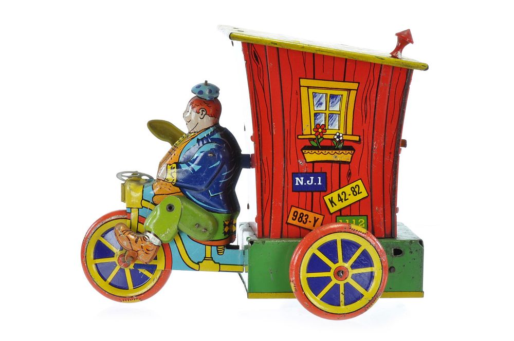 Lot 420: Wyandotte Humphrey Mobile Three-Wheel Tin Windup Trike