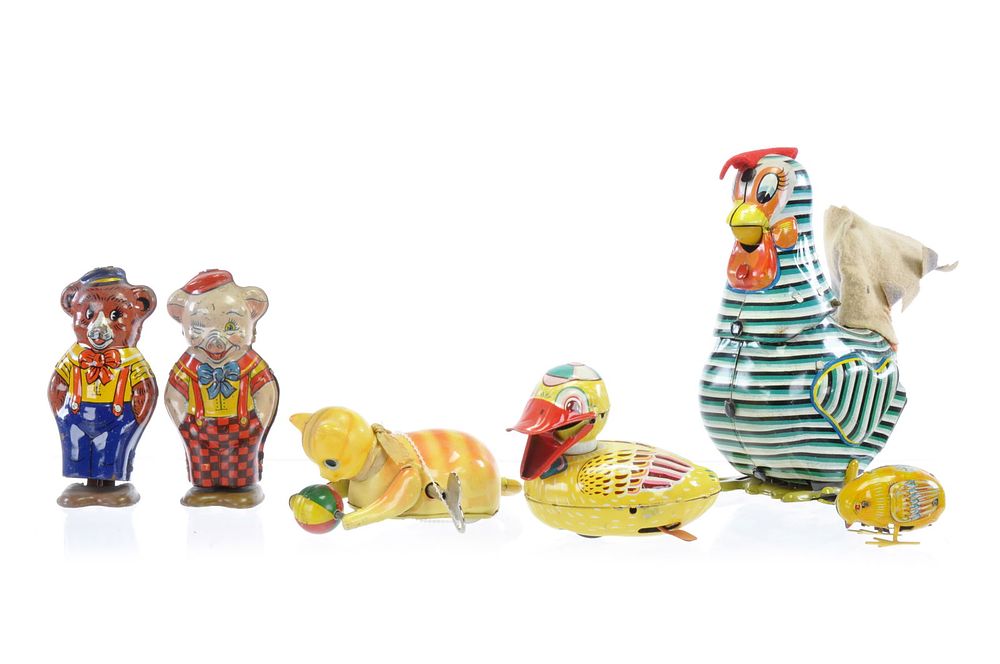 Lot 426: Tin Windup Animal Toy Lot of Six