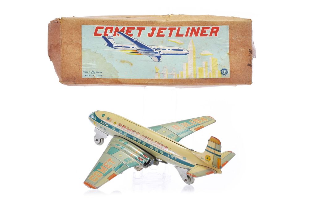 Lot 457: Boxed Yonezawa Comet Tin Japanese Jet Airplane