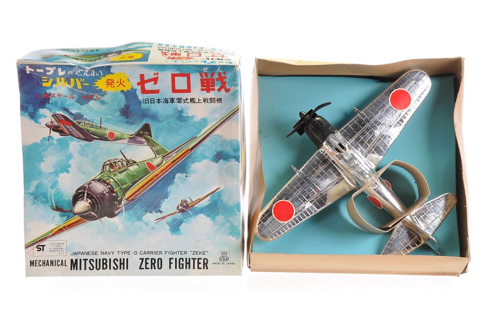 Lot 462: TPS Mechanical Mitsubishi Zero Fighter Sparking Japanese Toy Boxed
