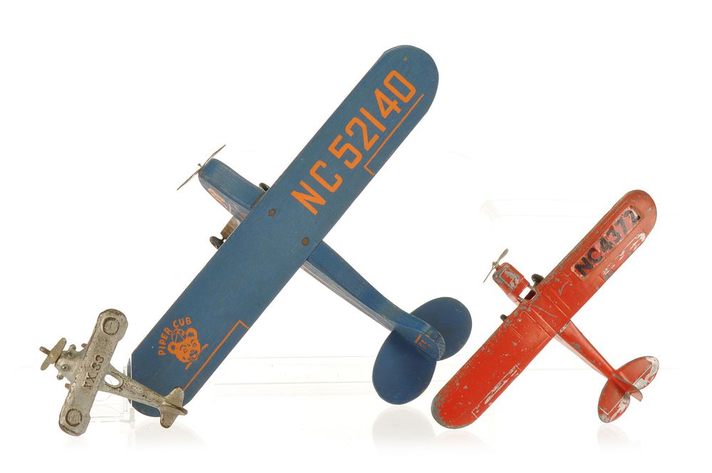 Lot 465: Toy Airplane Lot of 3 Cast Iron & Piper Cubs