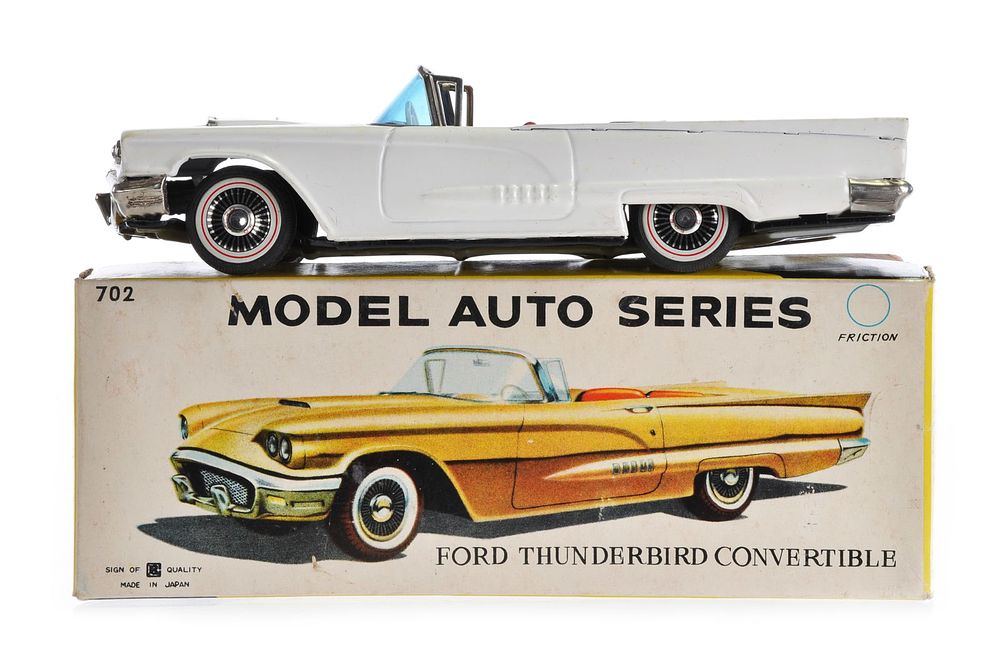 Lot 468: Bandai #702 Tin Friction White Ford Thunderbird Boxed